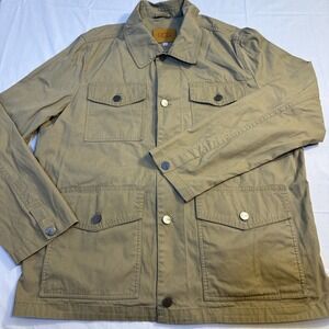 JACKET FIELD MEN LARGE UGG BUTTON UP KHAKI  Cotton Ripstop, 4 flap pockets